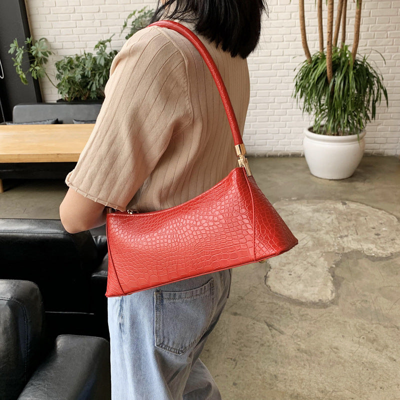 Temperament baguette shoulder bag