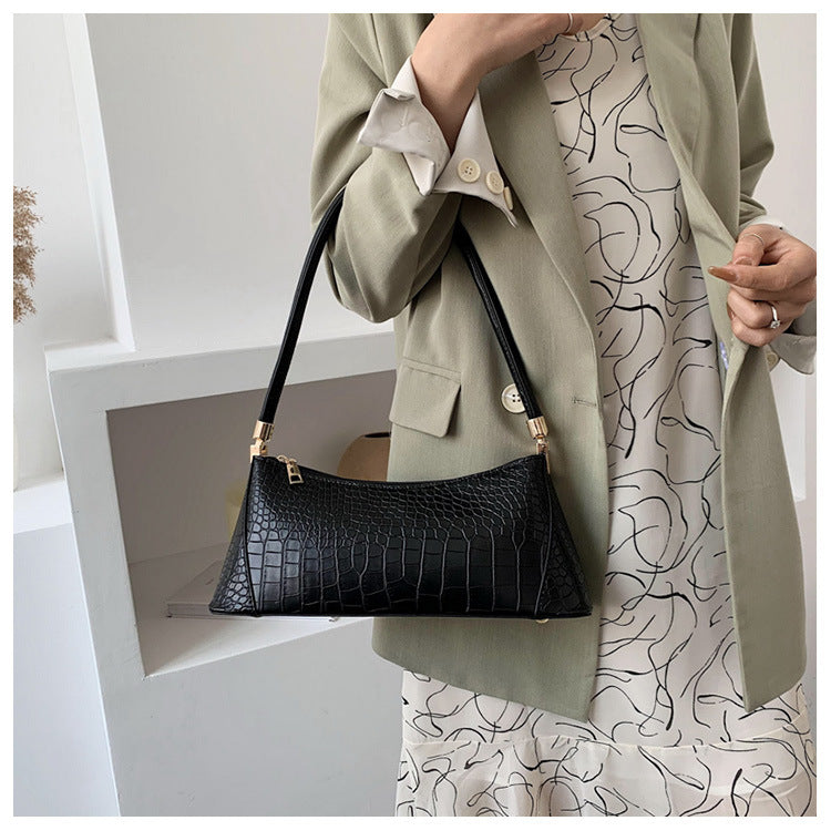 Temperament baguette shoulder bag
