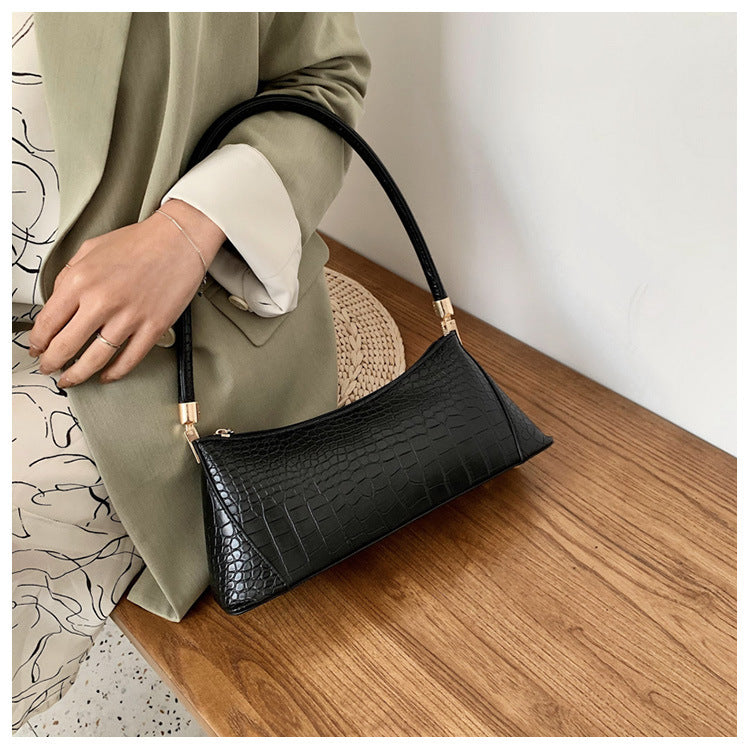 Temperament baguette shoulder bag