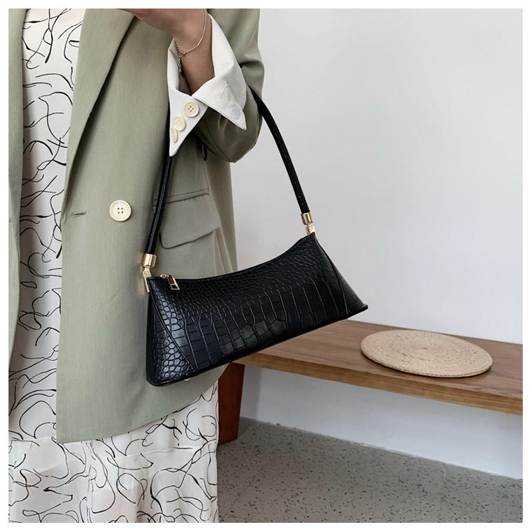 Temperament baguette shoulder bag